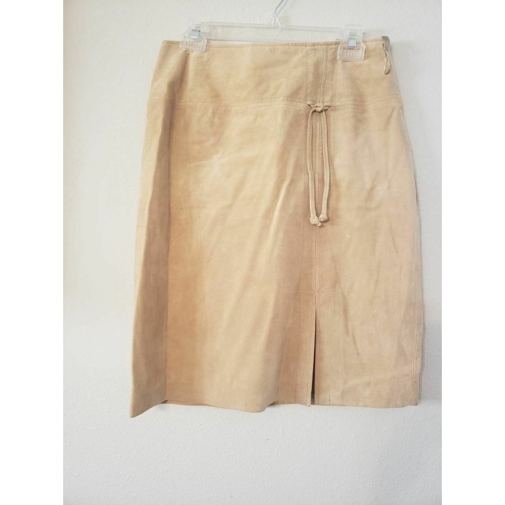 Bernardo Womens Brown Suede Leather Skirt Size 10 RN#94868 F02101